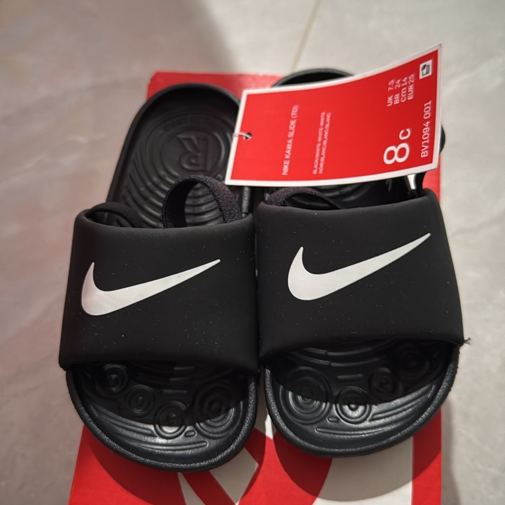 Nike KAWA toddler slide black size 8c brand new